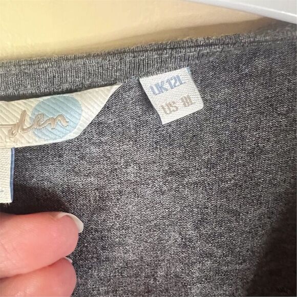 Boden Women's Gray Napoli Midi‎ Dress Size 8 A-Line Short Sleeve Preppy Classic - Picture 4 of 8